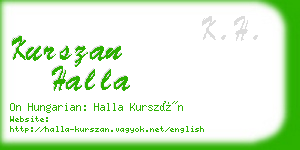 kurszan halla business card